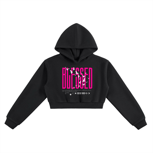 The "BLESSED Peacemaker" Essential Cropped Hoodie