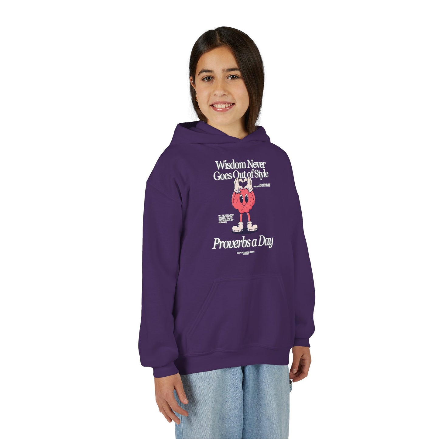 "Proverbs a Day" Retro Wisdom Youth Hoodie