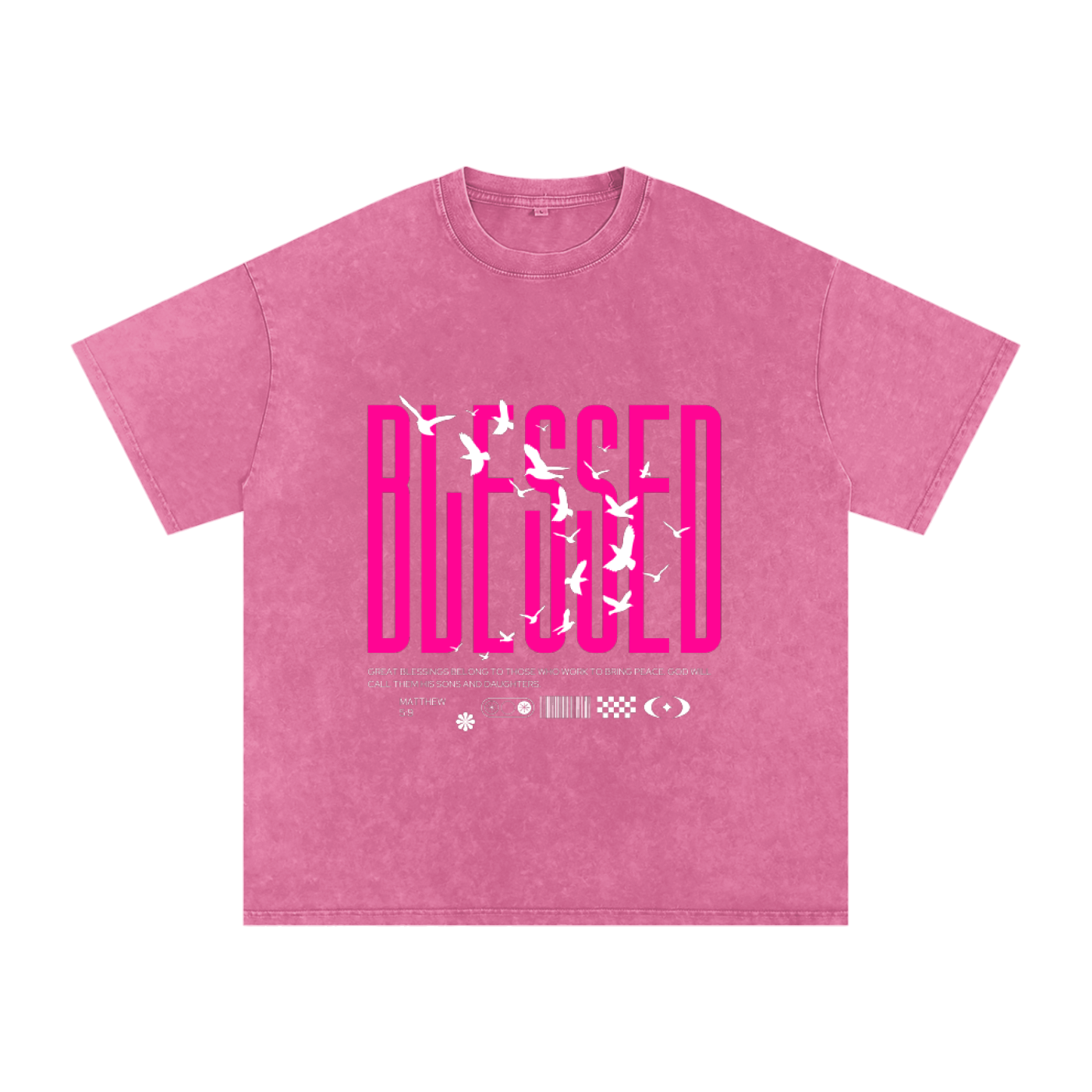 The "BLESSED Peacemaker" Snow Washed Oversized Tee