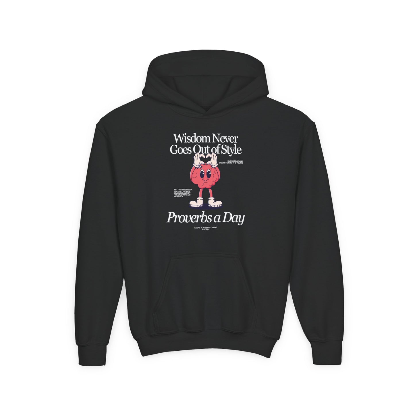 "Proverbs a Day" Retro Wisdom Youth Hoodie