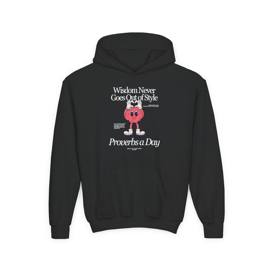 "Proverbs a Day" Retro Wisdom Youth Hoodie