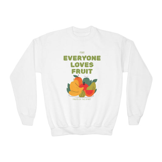 "Everyone Loves Fruit" Galatians 5:22-23 Youth Crewneck Sweatshirt