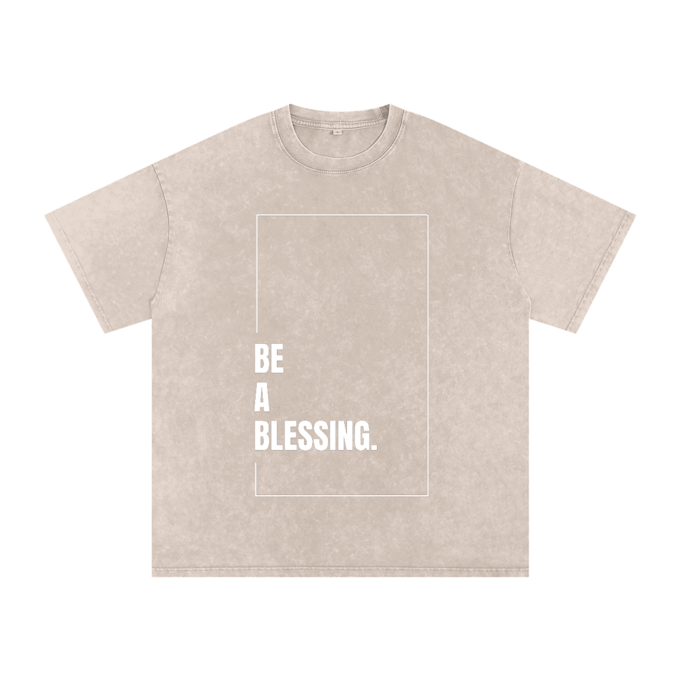 The "BE A BLESSING." Minimalist Snow Washed Tee