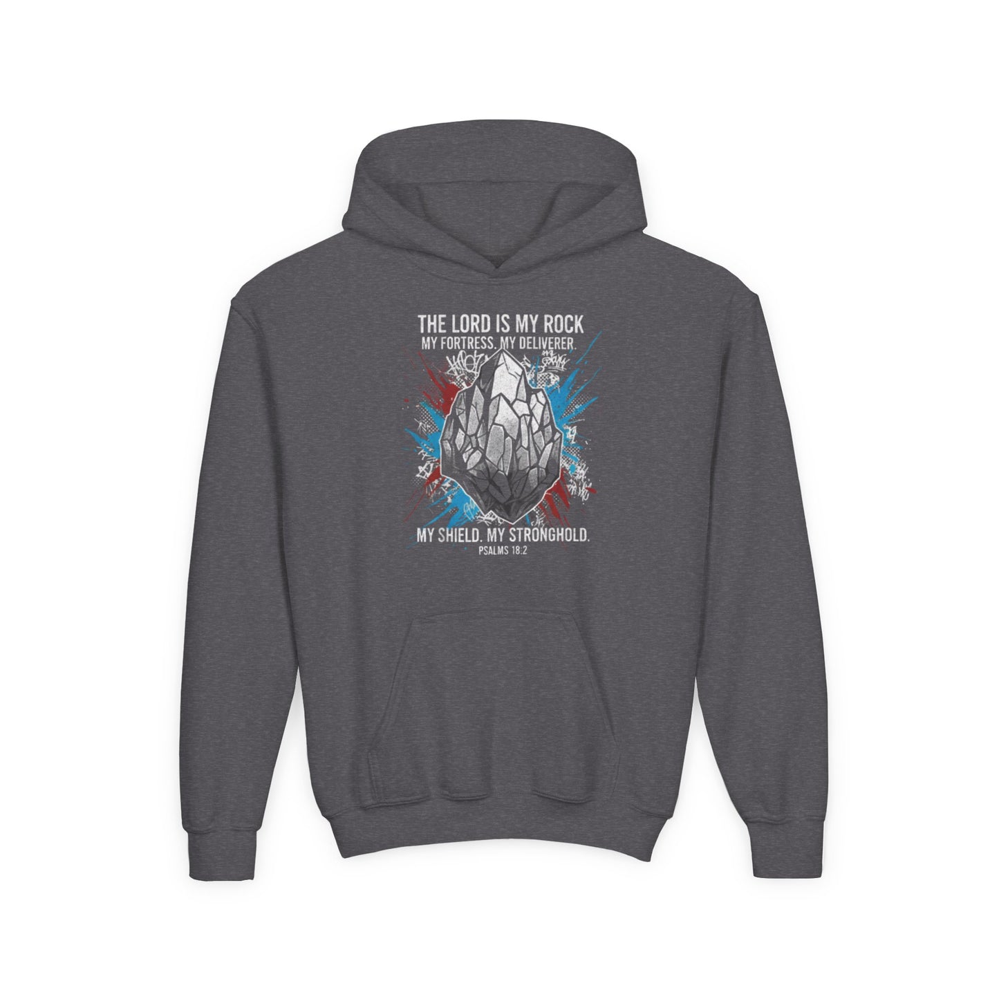 "The Lord Is My Rock" Psalm 18:2 Youth Hoodie