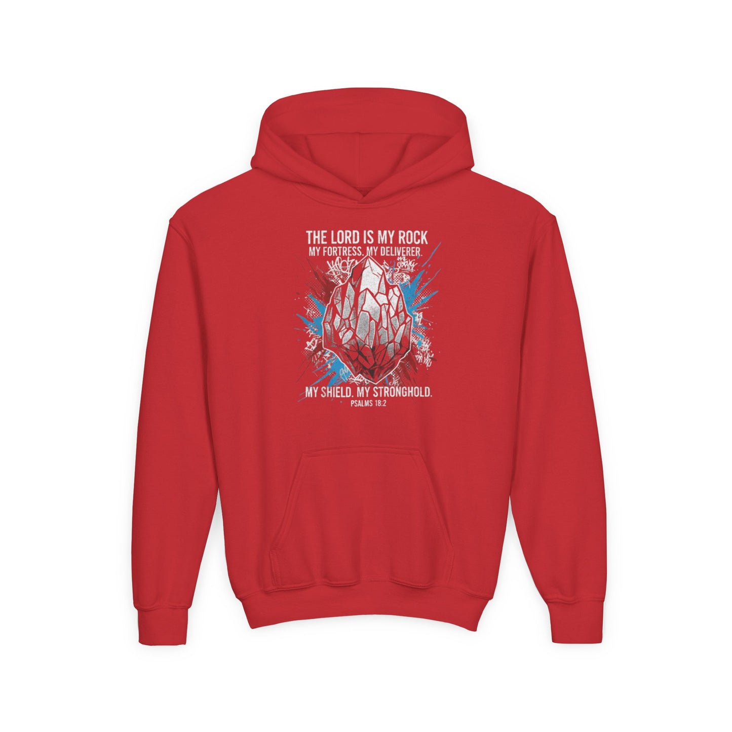 "The Lord Is My Rock" Psalm 18:2 Youth Hoodie