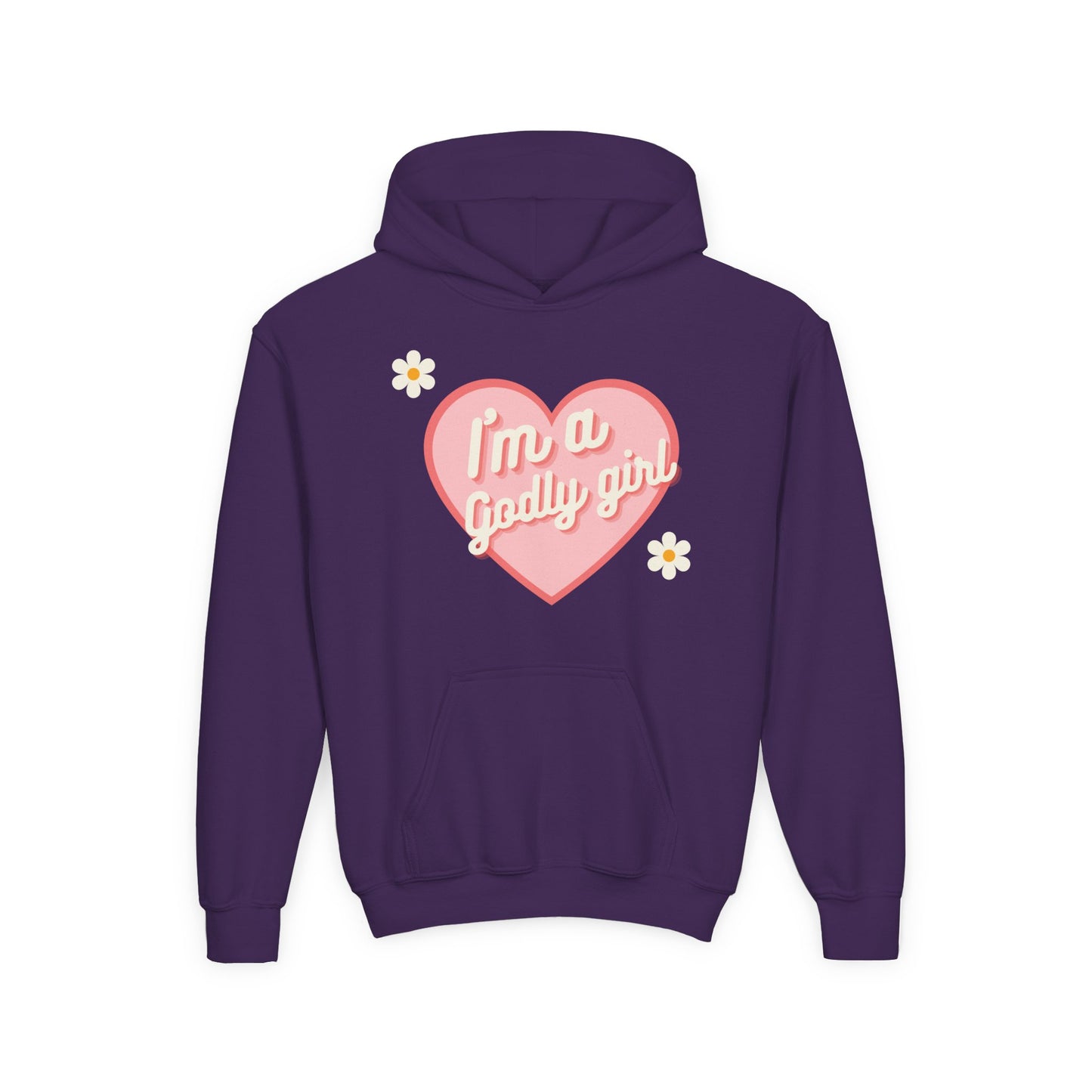 "I'm a Godly Girl" Retro Heart Youth Hoodie