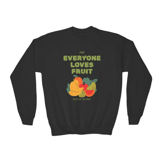 "Everyone Loves Fruit" Galatians 5:22-23 Youth Crewneck Sweatshirt