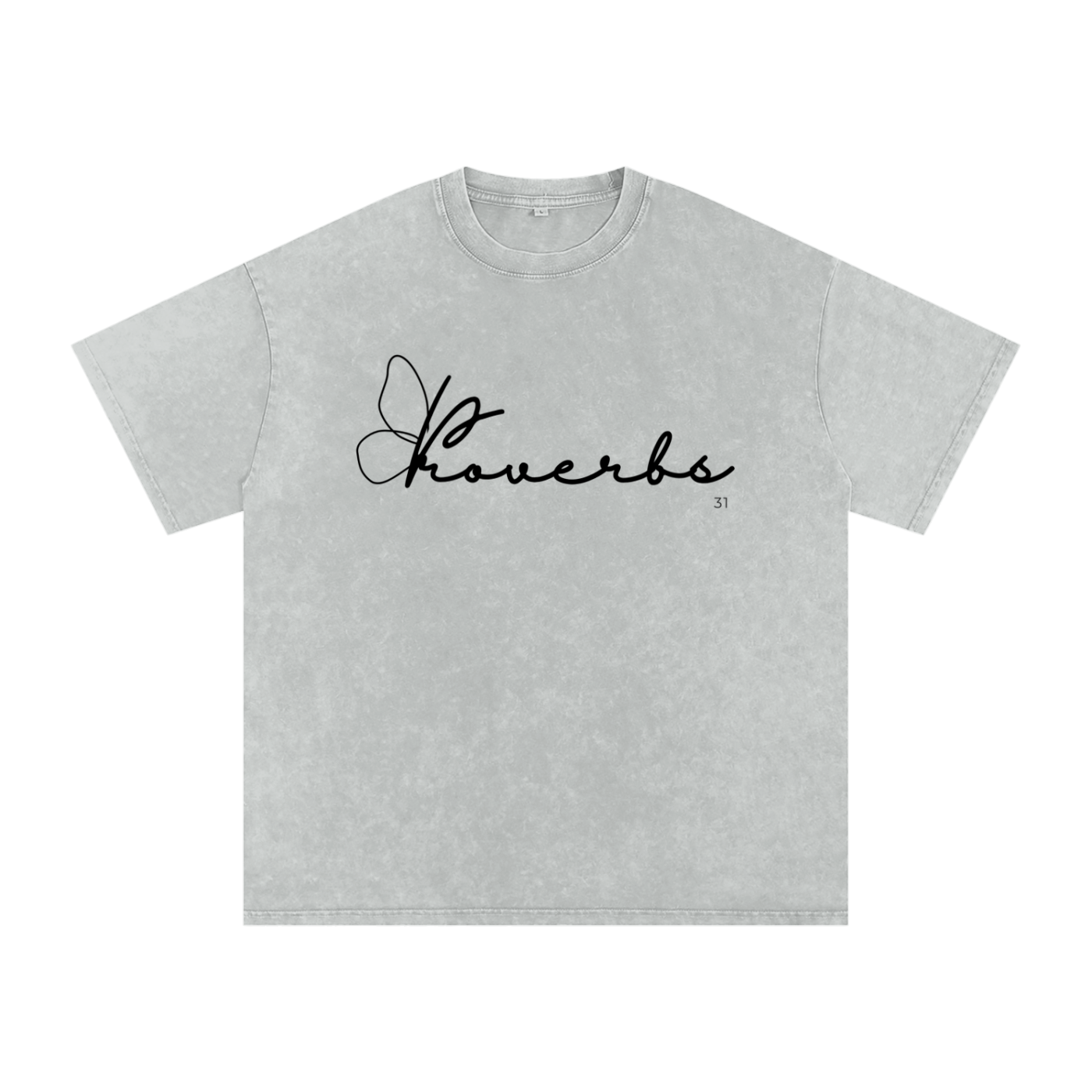 The "Proverbs 31 Butterfly" Snow Washed Oversized Tee