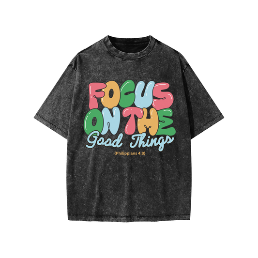 "Good Vibes Only" Kids' T-Shirt - Snow Wash Tee